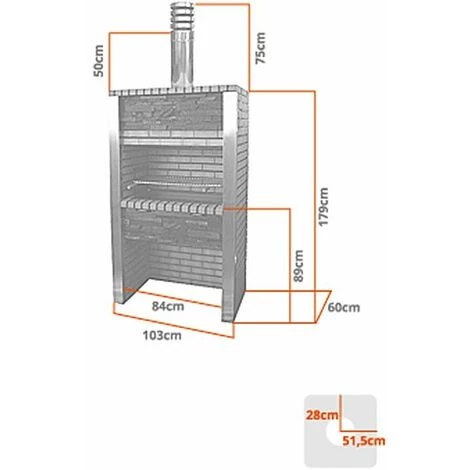 NO-NAME Barbecue En Brique Et Inox Porto Gris - Brique 5 NO-NAME Barbecue En Brique Et Inox Porto Gris - Brique – Image 3