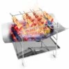 ASUPERMALL Barbecue Pliant, Support A Bois De Chauffage Exterieur En Acier Inoxydable, Outil De Pique-Nique Portable Pour Rechaud De Camping Au Charbon De Bois, Type 2 (A L'Exclusion Du Filet De Cuisson) -France Barbecue Soldes Boutique 39621407 1