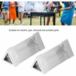 BARES Tube De Fumoir à Granulés Qualité Supérieure 2Pcs BBQ Grill Tube Maille Granulés Boîte à Fumée 6in Accessoire De Barbecue Acier Inoxydable Pour Tout Gril Ou Fumeur, Fumage à Chaud Ou à Froid(1#) -France Barbecue Soldes Boutique 39710252 3