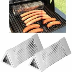 BARES Tube De Fumoir à Granulés Qualité Supérieure 2Pcs BBQ Grill Tube Maille Granulés Boîte à Fumée 6in Accessoire De Barbecue Acier Inoxydable Pour Tout Gril Ou Fumeur, Fumage à Chaud Ou à Froid(1#) -France Barbecue Soldes Boutique 39710252 5