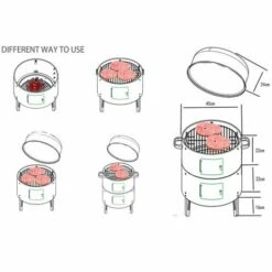 Barbecue 3 En 1, Grill, Fumoir, BBQ Smoker Avec Thermomètre De Température - Charbon De Bois VINTEKY® -France Barbecue Soldes Boutique 39924114 3