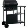 HAPPYSHOPPING Barbecue A Gaz Avec Table Laterale A 3 Niveaux Noir -France Barbecue Soldes Boutique 40279903 1