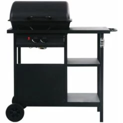 HAPPYSHOPPING Barbecue A Gaz Avec Table Laterale A 3 Niveaux Noir -France Barbecue Soldes Boutique 40279903 4