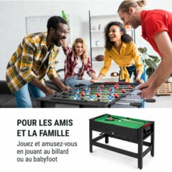 Klarfit Spin Table De Jeux 2-en-1 Billard Kicker, Rotative à 180°, Pièce De Jeu, Noire -France Barbecue Soldes Boutique 41822642 3