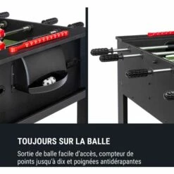 Klarfit Spin Table De Jeux 2-en-1 Billard Kicker, Rotative à 180°, Pièce De Jeu, Noire -France Barbecue Soldes Boutique 41822642 5