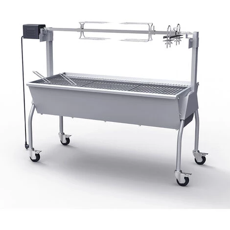 MR TUZZA Barbecue Au Charbon De Bois Avec Roues Et Tournebroche électrique Gravy 6 MR TUZZA Barbecue Au Charbon De Bois Avec Roues Et Tournebroche électrique Gravy – Image 4