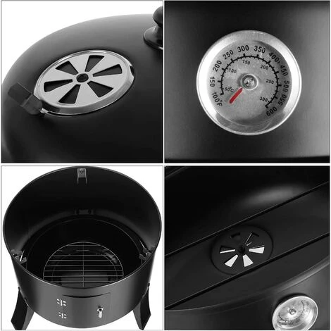 PEDY Barbecue Charbon 3 En 1 Avec Thermomètre Inclus Avec Crochets, 80 X 44,5 X 44,5 Cm 16 Pouces 6 PEDY Barbecue Charbon 3 En 1 Avec Thermomètre Inclus Avec Crochets, 80 X 44,5 X 44,5 Cm 16 Pouces – Image 4