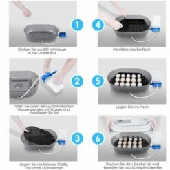 Gizcam Couveuse Automatique De 18 œufs Au Plus , Incubateur D'oeufs Transparent Et Digital, Affichage Et Contrôle De La Température, Pour Dinde/Oie/Oiseau/Caille/Poulet, Avec Instructions Multilingues -France Barbecue Soldes Boutique 42694197 3