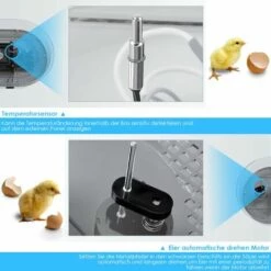 Gizcam Couveuse Automatique De 18 œufs Au Plus , Incubateur D'oeufs Transparent Et Digital, Affichage Et Contrôle De La Température, Pour Dinde/Oie/Oiseau/Caille/Poulet, Avec Instructions Multilingues -France Barbecue Soldes Boutique 42694197 5