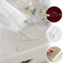 PEDY Nappe Transparente En PVC Écologique, Protection De Table 90 * 160 * 0.2CM, Imperméable, Résistant à L'huile, Antidérapant, Résistant Aux Rayures, Facile D'entretien -France Barbecue Soldes Boutique 42833364 3