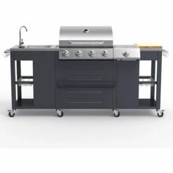 MR TUZZA Barbecue à Gaz En Inox 4 + 1 Brûleurs Avec évier Et étagères Tartara Fr -France Barbecue Soldes Boutique 43381233 4