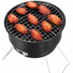 HANBING Barbecue Rond Portatif Extérieur Barbecue En Acier Inoxydable Gril Se Pliant De Barbecue -France Barbecue Soldes Boutique 43592902 2