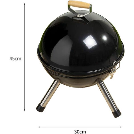 YONGQING Barbecue Boule Portatif Ø 30 Cm - Noir 6 YONGQING Barbecue Boule Portatif Ø 30 Cm - Noir – Image 4