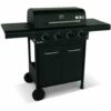 ALICE'S GARDEN Barbecue BONACIEUX Noir Et Inox Au Gaz 4 Brûleurs Avec Rangement 2 Tablettes Rabattables 2 Roues PVC - Noir -France Barbecue Soldes Boutique 44638744 1