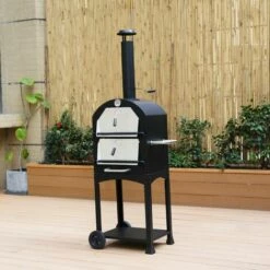 ALICE'S GARDEN Four à Pizza D'extérieur. Barbecue Au Charbon De Bois Multifonctions - Calzone - Pierre De Cuisson Roulette Pelle Et Housse - Noir -France Barbecue Soldes Boutique 44638765 3