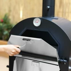 ALICE'S GARDEN Four à Pizza D'extérieur. Barbecue Au Charbon De Bois Multifonctions - Calzone - Pierre De Cuisson Roulette Pelle Et Housse - Noir -France Barbecue Soldes Boutique 44638765 4