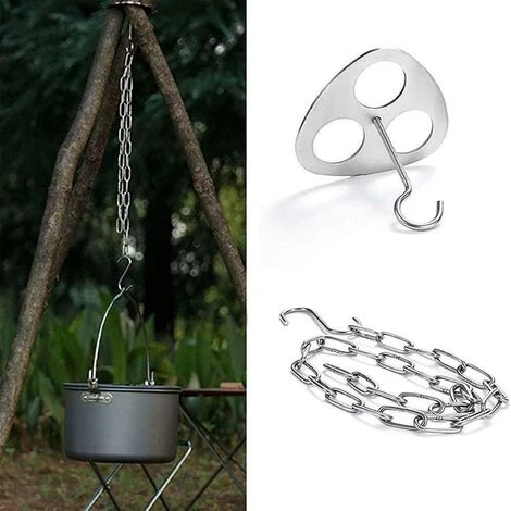 Gril Pivotant,Trépied De Cuisine En Plein Air Pliant Campfire Griller,Trépied De Camping,Support De Pot Suspendu Pour Trépied De Camping Portable,Cintre De Support De Barbecue Fontainebleau 4Pcs Argent 4 Gril Pivotant,Trépied De Cuisine En Plein Air Pliant Campfire Griller,Trépied De Camping,Support De Pot Suspendu Pour Trépied De Camping Portable,Cintre De Support De Barbecue Fontainebleau 4Pcs Argent – Image 2