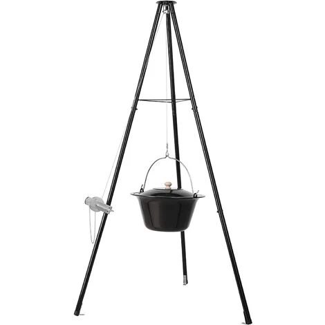 FEMOR Gril Pivotant, Avec Brasero Extérieur Ø60cm Avec Grille Ø52cm, Trépied Télescopique De 1,52 M Et Chaîne Réglable En Hauteur (200 Cm) Pour Cuisinière Suspendue Domestique Ou Camping En Plein Air 3 FEMOR Gril Pivotant, Avec Brasero Extérieur Ø60cm Avec Grille Ø52cm, Trépied Télescopique De 1,52 M Et Chaîne Réglable En Hauteur (200 Cm) Pour Cuisinière Suspendue Domestique Ou Camping En Plein Air