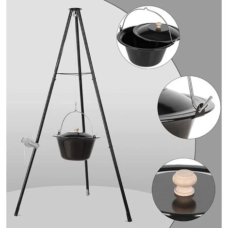 FEMOR Gril Pivotant, Avec Brasero Extérieur Ø60cm Avec Grille Ø52cm, Trépied Télescopique De 1,52 M Et Chaîne Réglable En Hauteur (200 Cm) Pour Cuisinière Suspendue Domestique Ou Camping En Plein Air 4 FEMOR Gril Pivotant, Avec Brasero Extérieur Ø60cm Avec Grille Ø52cm, Trépied Télescopique De 1,52 M Et Chaîne Réglable En Hauteur (200 Cm) Pour Cuisinière Suspendue Domestique Ou Camping En Plein Air – Image 2