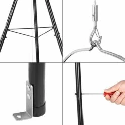 FEMOR Gril Pivotant, Avec Brasero Extérieur Ø60cm Avec Grille Ø52cm, Trépied Télescopique De 1,52 M Et Chaîne Réglable En Hauteur (200 Cm) Pour Cuisinière Suspendue Domestique Ou Camping En Plein Air 9 FEMOR Gril Pivotant, Avec Brasero Extérieur Ø60cm Avec Grille Ø52cm, Trépied Télescopique De 1,52 M Et Chaîne Réglable En Hauteur (200 Cm) Pour Cuisinière Suspendue Domestique Ou Camping En Plein Air -France Barbecue Soldes Boutique 44908891 3