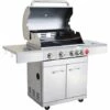 Barbecue Gaz INOX 4 Brûleurs +1 Réchaud 17.5KW,inclus Grill Et Plancha & Thermomètre,Puissance Totale 17.5KW,- PHÉNIX GREADEN - Inox -France Barbecue Soldes Boutique 4512721 1