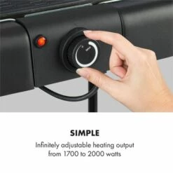 Klarstein Dr. Beef Pro Barbecue Grill électrique 2000W Surface Anti-adhérente -France Barbecue Soldes Boutique 46797846 5