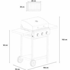 MR TUZZA Barbecue à Gaz En Acier Inoxydable BBQ 3 Brûleurs étagères Pliantes Romesco Fr -France Barbecue Soldes Boutique 47249059 5