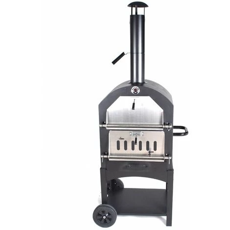 BBQ Barbecue à Charbon De Bois - Four à Pizza - Fumoir - 3 En 1 - Surface De Grillage 34 X 24 Cm - 6 BBQ Barbecue à Charbon De Bois - Four à Pizza - Fumoir - 3 En 1 - Surface De Grillage 34 X 24 Cm - – Image 4