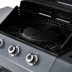 Brasero - Barbecue Emma Gun Metal 3 Feux + 1 Side - FlexiGrill - Jusqu'à 10 Convives - Surface De Cuisson 57 X 41,5 Cm - 2 Tablettes Dont 1 Brûleur Latéral - Housse De Protection - Gris Métallisé -France Barbecue Soldes Boutique 47489801 5