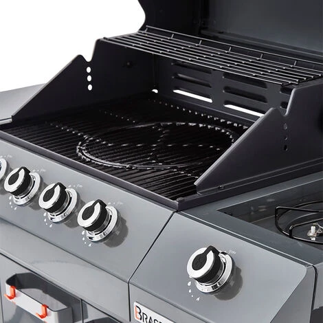 Brasero - Barbecue Emma Gun Metal 4 Feux + 1 Side - FlexiGrill - Jusqu'à 12 Convives - Surface De Cuisson 64 X 41,5 Cm - 2 Tablettes Dont 1 Brûleur Latéral - Housse De Protection - 15,1 KW - Gris Métallisé 4 Brasero - Barbecue Emma Gun Metal 4 Feux + 1 Side - FlexiGrill - Jusqu'à 12 Convives - Surface De Cuisson 64 X 41,5 Cm - 2 Tablettes Dont 1 Brûleur Latéral - Housse De Protection - 15,1 KW - Gris Métallisé – Image 2
