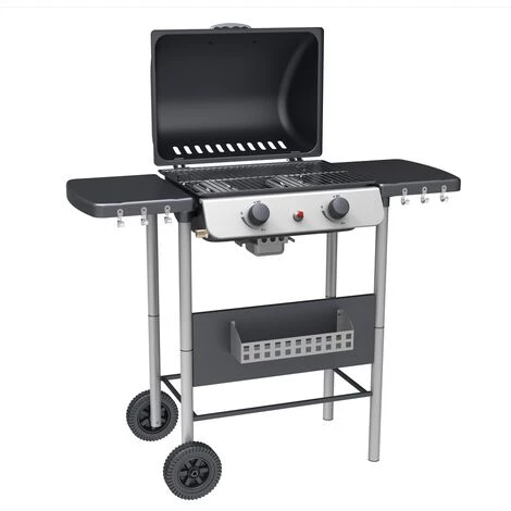 LOLAHOME Barbecue à Gaz Annika Avec 2 Brûleurs En Acier Noir 105x49x100 Cm 4 LOLAHOME Barbecue à Gaz Annika Avec 2 Brûleurs En Acier Noir 105x49x100 Cm – Image 2