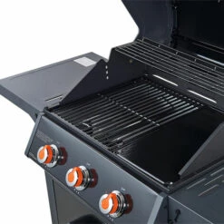 Brasero - Barbecue SPRING II 3 Feux - Surface De Cuisson Mixte En Fonte émaillée - 1/2 Plaque De Cuisson - 1/2 Grille De Cuisson - 3 Brûleurs à Gaz - Puissance De 9,45 KW - Jusqu'à 10 Convives - Noir -France Barbecue Soldes Boutique 47981432 3