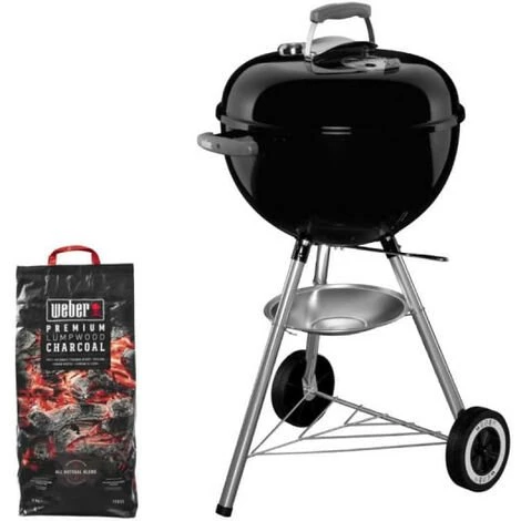 Pack Weber Barbecue à Charbon Classic Kettle 47 Cm Noir - Un Sac De Charbon De Bois 5kg 3 Pack Weber Barbecue à Charbon Classic Kettle 47 Cm Noir - Un Sac De Charbon De Bois 5kg