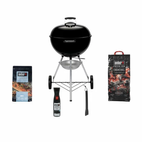 Pack WEBER Barbecue à Charbon Original Kettle E-5710 57cm - Sac De Charbon - Copeaux Fruits De Mer - Nettoyant - Grattoir à Cuve 3 Pack WEBER Barbecue à Charbon Original Kettle E-5710 57cm - Sac De Charbon - Copeaux Fruits De Mer - Nettoyant - Grattoir à Cuve