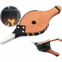 SUPERMARKET Soufflet De Cheminée Soufflet Pour Grill Souffleur à Air En Bois Souffleur De Feu Pour Cheminée Soufflet De Cheminée Intérieur Soufflet Pour Gril Pour Cheminée Charbon Bois Grill Camping 37,7x13,7cm，Superma