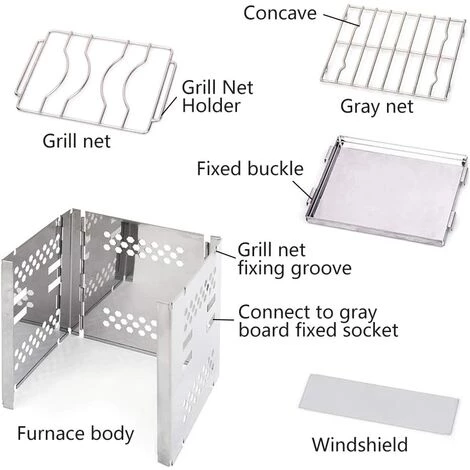 SUPERMARKET Réchaud à Bois De Camping En Acier Inoxydable Pliable Et Portable Réchaud Poêle à Bois Compact Pliant Pour Le Camping En Plein Air La Cuisson De Pique-Nique Pique-Nique, Barbecue,Superma 4 SUPERMARKET Réchaud à Bois De Camping En Acier Inoxydable Pliable Et Portable Réchaud Poêle à Bois Compact Pliant Pour Le Camping En Plein Air La Cuisson De Pique-Nique Pique-Nique, Barbecue,Superma – Image 2