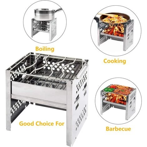 SUPERMARKET Réchaud à Bois De Camping En Acier Inoxydable Pliable Et Portable Réchaud Poêle à Bois Compact Pliant Pour Le Camping En Plein Air La Cuisson De Pique-Nique Pique-Nique, Barbecue,Superma 6 SUPERMARKET Réchaud à Bois De Camping En Acier Inoxydable Pliable Et Portable Réchaud Poêle à Bois Compact Pliant Pour Le Camping En Plein Air La Cuisson De Pique-Nique Pique-Nique, Barbecue,Superma – Image 4