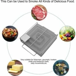 VERSAILLESFR Générateur De Fumée Froide, Enérateur De Fumée Froide En Acier Inoxydable, Générateur De Fumée Professionnel Avec Brosse De Nettoyage Et Crochet, Convient à Tous Les Barbecues(15x15x4cm) -Versailles -France Barbecue Soldes Boutique 51213543 4
