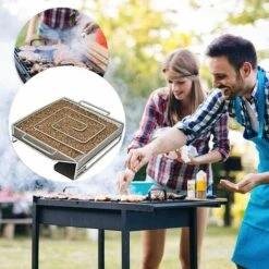 VERSAILLESFR Générateur De Fumée Froide, Enérateur De Fumée Froide En Acier Inoxydable, Générateur De Fumée Professionnel Avec Brosse De Nettoyage Et Crochet, Convient à Tous Les Barbecues(15x15x4cm) -Versailles -France Barbecue Soldes Boutique 51213543 5