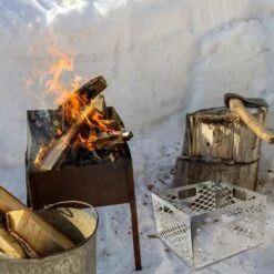 TINOR Panier à Charbon En Acier Inoxydable, Grand Panier à Charbon De Bois, Panier à Combustible, Panier à Charbon De Bois, Accessoires Pour Camping En Plein Air -France Barbecue Soldes Boutique 51608051 4