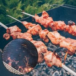 TINOR Panier à Charbon En Acier Inoxydable, Grand Panier à Charbon De Bois, Panier à Combustible, Panier à Charbon De Bois, Accessoires Pour Camping En Plein Air -France Barbecue Soldes Boutique 51608051 5