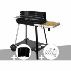 Barbecue à Charbon Somagic Vulcano 2300 + Housse + Malette 8 Ustensiles - Noir