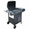 Topdeal Barbecue à Gaz 4 + 1 Zone De Cuisson Noir -France Barbecue Soldes Boutique 52092350 1