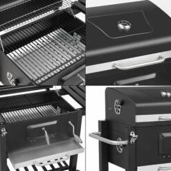 AICOK Barbecue Charbon De Bois à 2 Roues 2 Grilles Et 1 Thermomètre En Métal Noir 113x53,5x100 Cm 10 AICOK Barbecue Charbon De Bois à 2 Roues 2 Grilles Et 1 Thermomètre En Métal Noir 113x53,5x100 Cm -France Barbecue Soldes Boutique 52668277 4