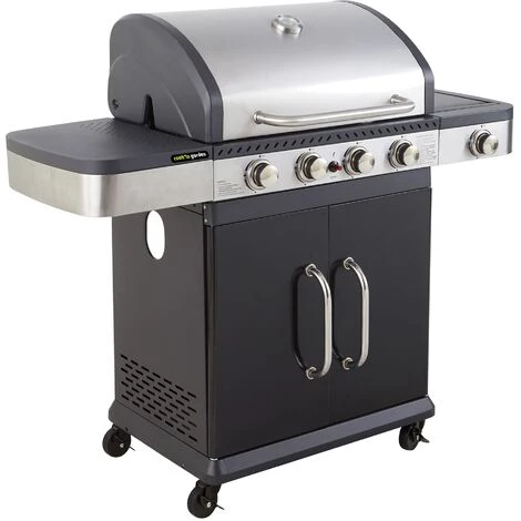 Barbecue Gaz 2 En 1 Fidgi - Grill Et Plancha - 4 Brûleurs - Thermomètre Capot - Puissance 14,5 Kw - Noir/Inox - Cook'In Garden 3 Barbecue Gaz 2 En 1 Fidgi - Grill Et Plancha - 4 Brûleurs - Thermomètre Capot - Puissance 14,5 Kw - Noir/Inox - Cook'In Garden