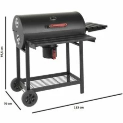 CAESAROO Barbecue à Charbon De Bois Gregory En Acier Peint Noir | Noir -France Barbecue Soldes Boutique 53599124 5