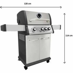 CAESAROO Barbecue à Gaz Avec Trois Brûleurs Preston En Acier Peint Gris Et Noir | Noir E Gris -France Barbecue Soldes Boutique 53599153 5