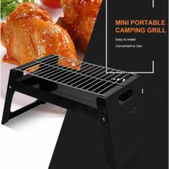 LIFCAUSAL Barbecue De Camping Pliable Pour Feu De Camp Mini Portable Avec Filet De Barbecue Poêle à Bois Extérieur Barbecue De Camping à Charbon De Bois Pour Cuisson à Flamme Nue Pique-nique Barbecue à La Maison Pour 4 à 6 Personnes -France Barbecue Soldes Boutique 53642997 4