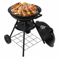 WOLTU Barbecue Au Charbon De Bois. Grill BBQ Avec Roues. 44x73cm. Utilisé Pour Jardin Ou Camping.Noir