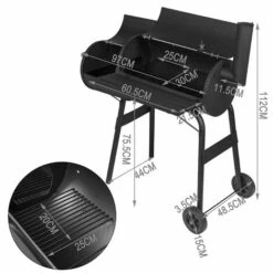 WOLTU Barbecue à Charbon. Grill BBQ Avec Roues De Transport. 115x53x114cm.Noir -France Barbecue Soldes Boutique 54102545 3